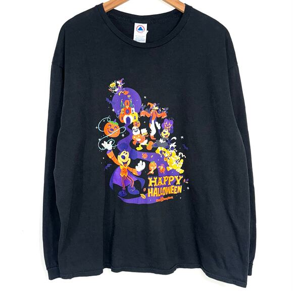 Disney Happy Halloween Mickey Minnie Goofy Pluto Long Sleeve T-Shirt Size 2XL - Picture 1 of 10